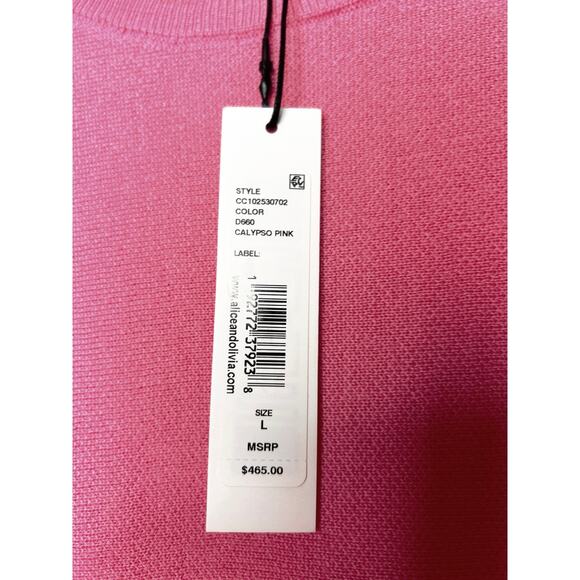 Alice + Olivia 100% Wool Pink Mini Dress. Large. NWT - Picture 5 of 6